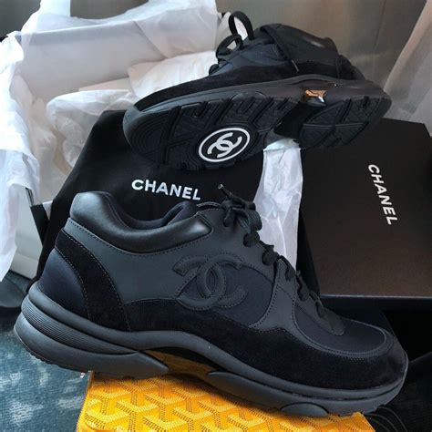 chanel trainers all black